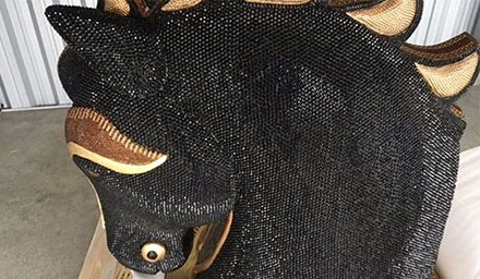 Azteca Seized horse head statue containing cocaine