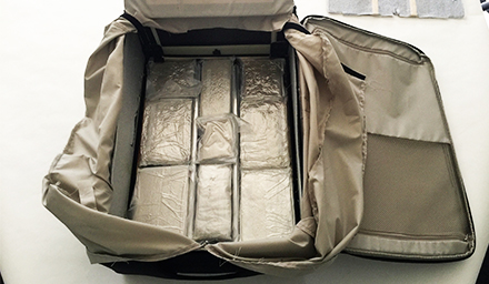 Smuggled MDMA or ecstasy in a suitcase last year suitcase with MDMA hidden inside